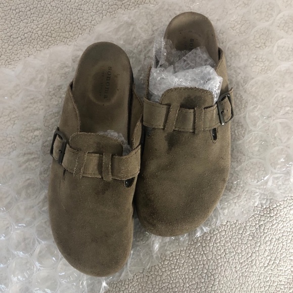 Sonoma Brown Slip On Comfort Clogs Round Toe - Picture 3 of 6